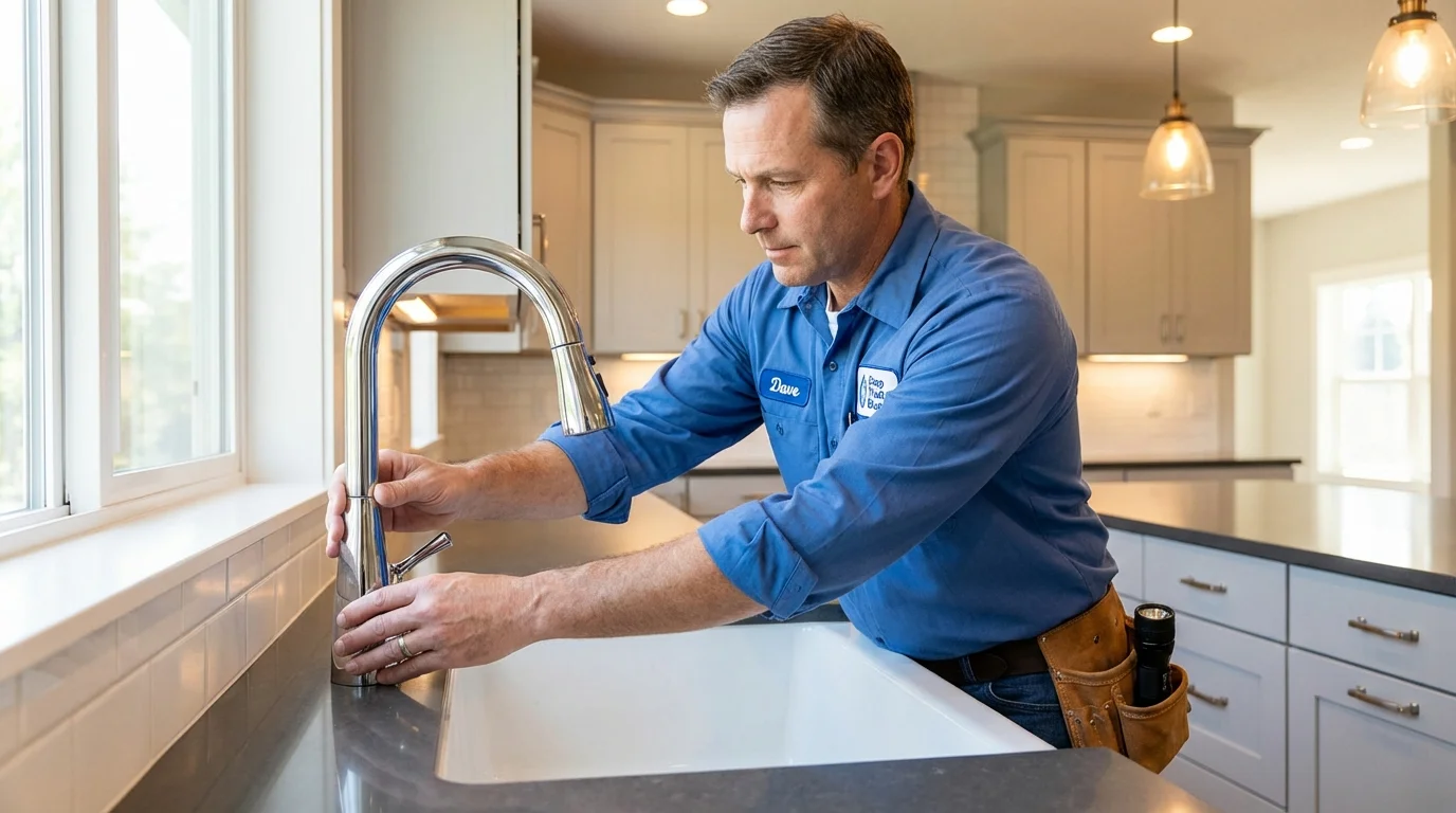 Kitchen faucet installation by Johns Plumbing LLC in Elkview